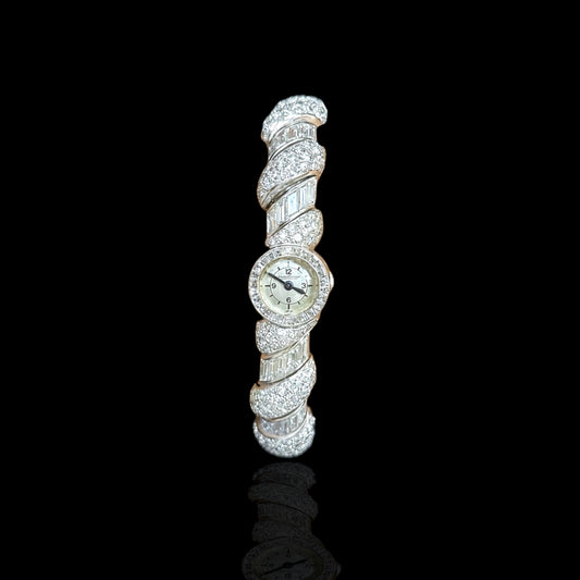 Jaeger-LeCoultre — Platinum & Diamond Watch, c. 1950